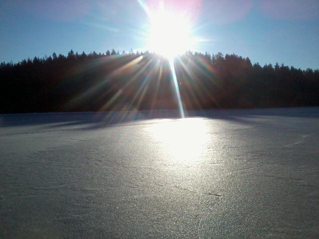 Ice reflecting the sunlight