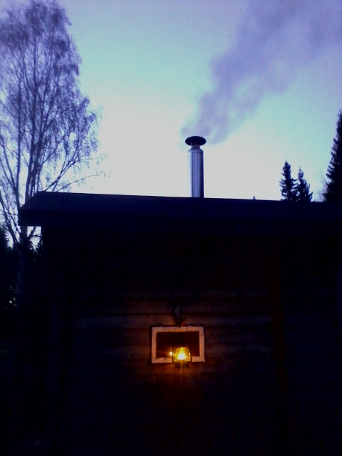 Heating up the sauna