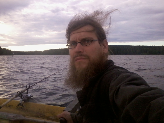 fishing on a windy evening