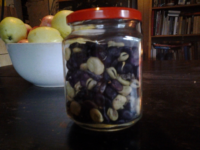Dried beans in a jar