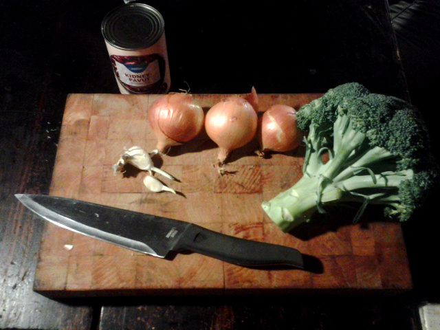 ingredients for a meal (I also added roasted nuts and boiled buckwheat)